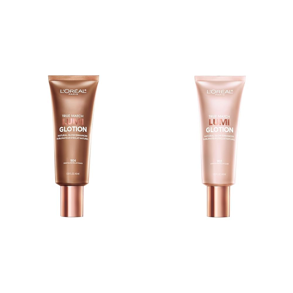 Buy now L'Oreal Paris Makeup True Match Lumi Glotion, Natural Glow Enhancer, Illuminator Highlighter, Bronzing Drops For a Sun-Kissed Glow, 902 Light 1.35 Fl Oz (Pack of 2) 902 Light & 904 Deep at indiglob india