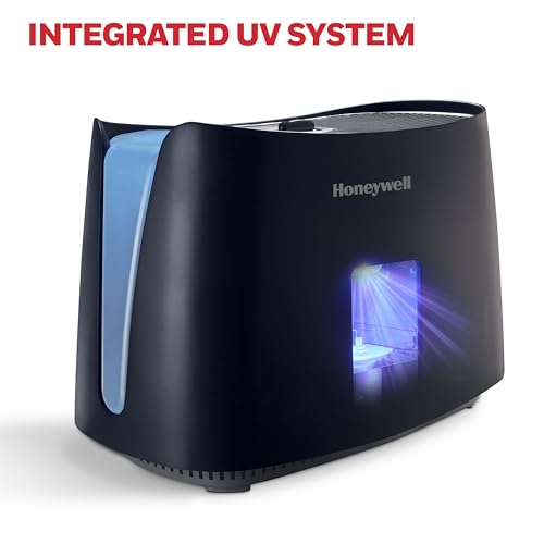 Buy now Honeywell Cool Moisture Humidifier For Bedroom, Medium Rooms, 1.1 Gallon, Invisible Moisture Humidifier for Baby, Kids, Quiet, Easy to Clean, UV Technology, Black, HCM350B at indiglob india