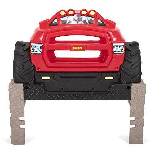 Buy now Simplay3 Monster Truck Headboard, Twin Size Plastic Car Bed Headboard for Kids, Toddlers and Boys with Toy Car Storage - Red, Made in USA at indiglob india