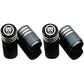 Car Tire Air Valve Caps- Auto Wheel Tyre Dust Stems Cover with Logo Emblem Waterproof Dust-Proof Universal fit for Cars, SUV, Truck, Motorcycles 4 Pieces