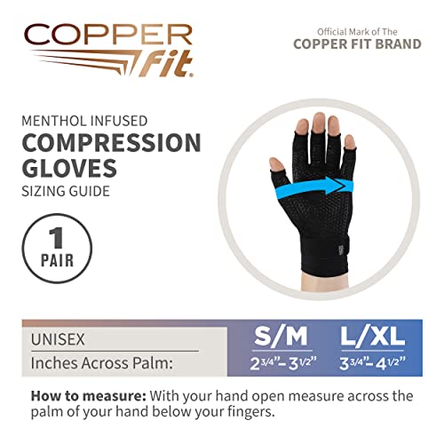 Buy now Copper Fit ICE Compression Gloves Infused with Menthol and Coq10 for Recovery, Black at indiglob india