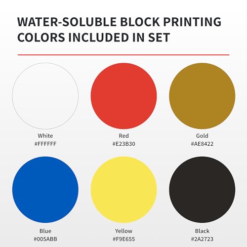 Buy now Speedball 3470 Water-Soluble Block Printing Ink Starter Set ƒ?? 6 Bold Colors with Satiny Finish - 1.25 FL OZ Tubes, Multicolor at indiglob india