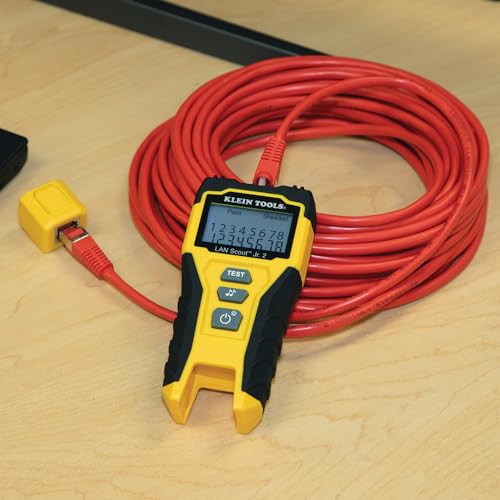 Buy now Klein Tools 80072 RJ45 Cable Tester Kit with LAN Scout Jr. 2, Coax Crimper / Stripper / Cutter Tool and 50-Pack Pass-Thru Modular Data Plugs at indiglob india