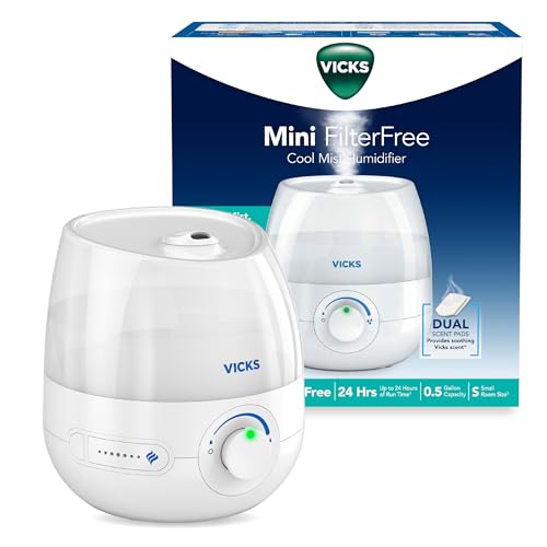 Buy now Vicks Mini Filter Free Cool Mist Humidifier, Small Room ƒ?? Variable Mist Control ƒ?? Works with Vicks VapoPads at indiglob india