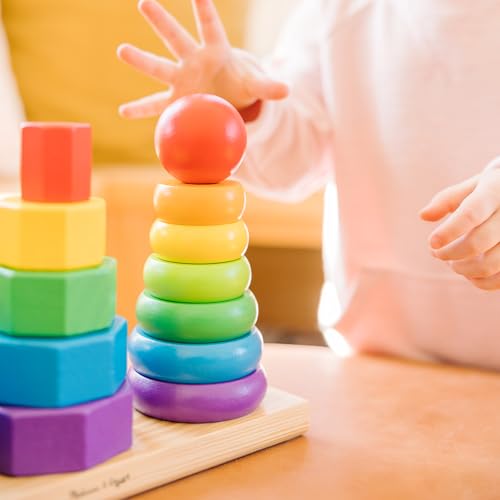 Buy now Melissa & Doug Geometric Stacker - Wooden Educational Toy,25 count(pack of 1) at indiglob india