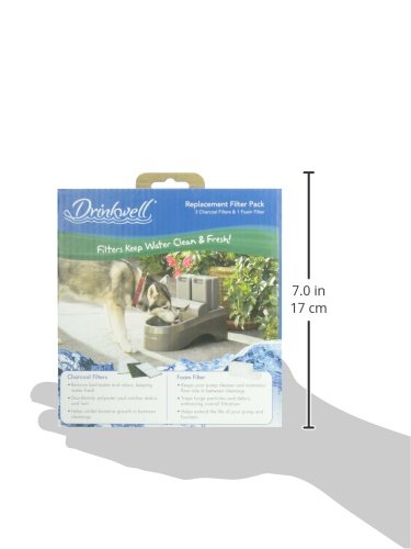 Buy now PetSafe Drinkwell Replacement Filter Pack for Outdoor Dog Water Fountain, 3 Carbon Filters & 1 Foam Filter at indiglob india
