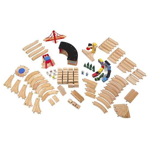 Buy now Melissa & Doug Wooden Railway Set, 130 Pieces at indiglob india