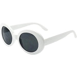 Buy now My Shades - White Oval Round Sunglasses Thick Bold Retro Clout Goggles (White, Smoke), Large at indiglob india