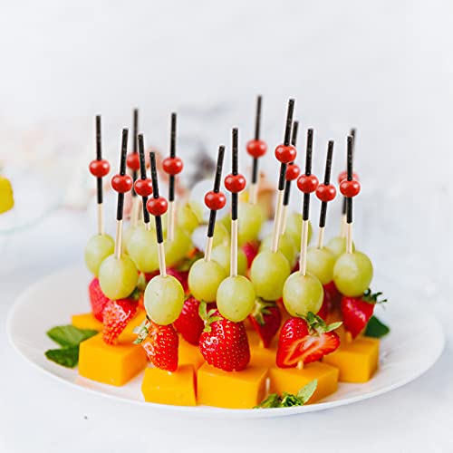 Buy now OOTSR 100 Pieces Cocktail Picks, 4.7 inch Red Fruit Toothpicks Sandwich Cocktail Picks for Wedding Party Appetizer Drink Martini Food Supplies Birthday Cake Party Snack Decorative at indiglob india