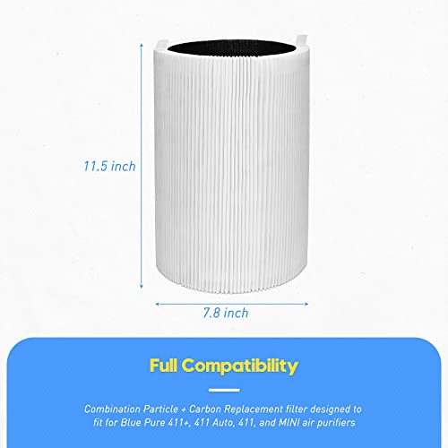 Buy now Blue Pure 411 Replacement Filters for Blueair Blue Pure 411, 411+, 411 Auto and Mini Air Purifier, Include 2 Particle and 2 Activated Carbon at indiglob india