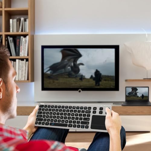 Buy now Arteck 2.4G Wireless Touch TV Keyboard with Easy Media Control and Built-in Touchpad Mouse Solid Stainless Ultra Compact Full Size Keyboard -Connected Computer, Smart TV, HTPC at indiglob india