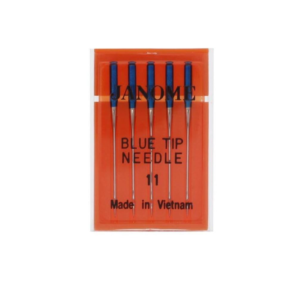 Buy now Janome Blue Tip Needles – Size 11 with Oversized Eye for All Janome Models (5-Pack) at indiglob india