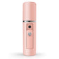 Nano Facial Mister Moisturizing Atomization Humidifier Cool Mist Facial Steamer Handy Mist Sprayer Moisturizing & Hydrating for Skin Care, Makeup, Eyelash Extensions (Pink)