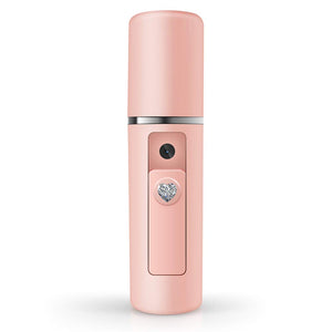 Nano Facial Mister Moisturizing Atomization Humidifier Cool Mist Facial Steamer Handy Mist Sprayer Moisturizing & Hydrating for Skin Care, Makeup, Eyelash Extensions (Pink)
