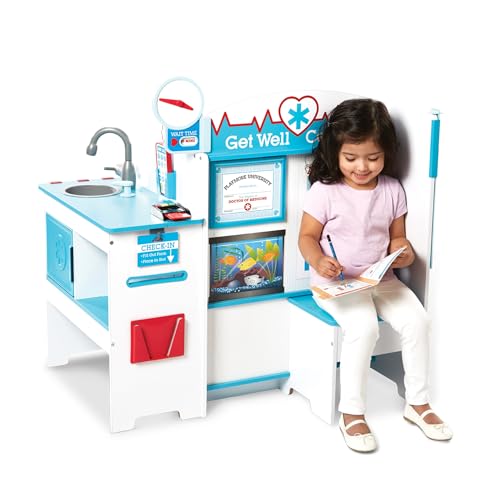 Buy now Melissa & Doug Wooden Get Well Doctor Activity Center - Waiting Room, Exam Room, Check-In Area - FSC Certified at indiglob india