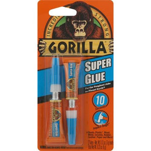 Gorilla Super Glue, Two 3 Gram Tubes, Clear, (Pack of 1)