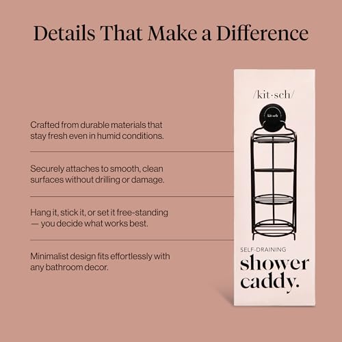 Buy now Kitsch Hanging Shower Caddy with Suction Cup ƒ?? Self-Draining Bar Soap Holder & Shower Caddy for Shampoo Bars, Conditioner Bars & Soap ƒ?? Rust Proof, Eco-Friendly, Wall Mount or Free-Standing Organizer at indiglob india