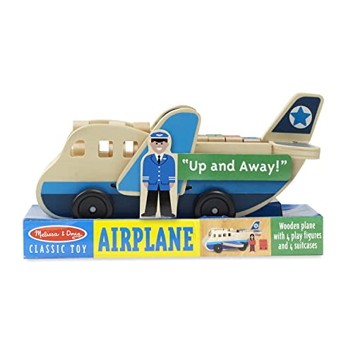 Buy now Melissa & Doug Wooden Airplane Play Set with 4 Play Figures and 4 Suitcases at indiglob india