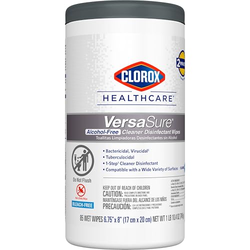 Buy now Clorox Healthcare VersaSure Cleaner Disinfectant Wipes, 6.75" x 8", 85 Count Canister (Package May Vary) at indiglob india