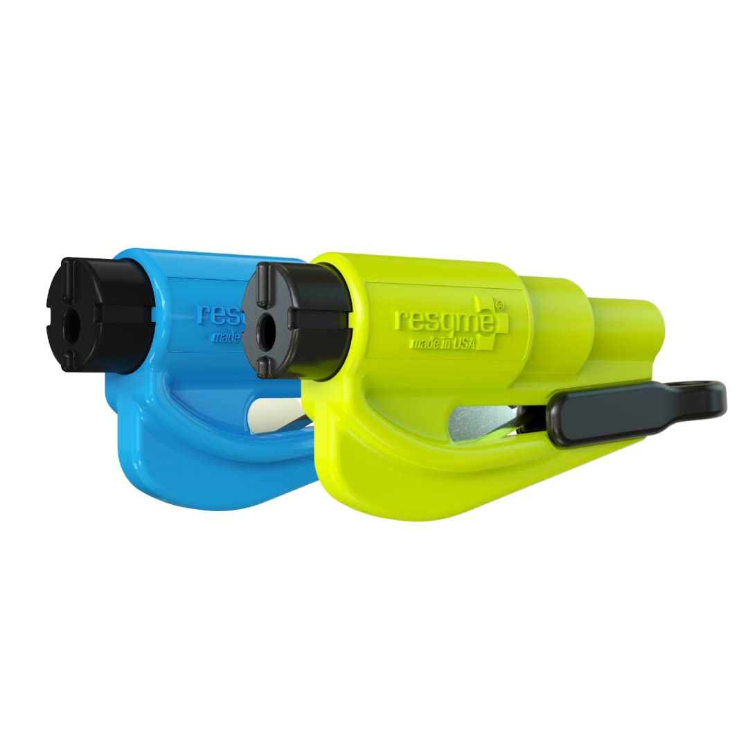 Buy now Resqme Pack of 2, The Original Emergency Keychain Car Escape Tool, 2-in-1 Seatbelt Cutter and Window Breaker, Made in USA, Orange at indiglob india
