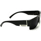Locs Mens Flat Top Gangster Sunglasses Black Silver Frame 91026 (Black), 5.5w x 1.75h