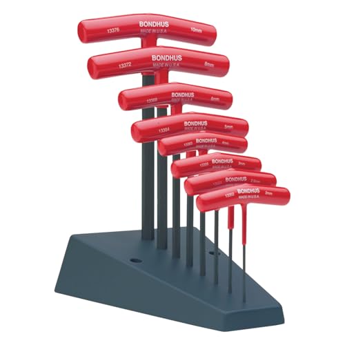 Buy now Bondhus 13389 Set of 8 Hex T-handles w/Stand, sizes 2-10mm, Multicolor, One Size at indiglob india