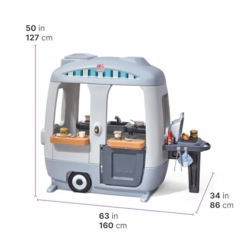 Buy now Step2 Adventure Camper Kids Playhouse, Indoor/Outdoor Playset with Kitchenette, Interactive Doorbell Sounds, 52-Piece Toy Accessories, Durable Plastic, For Toddlers 2+ Years at indiglob india