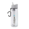 LifeStraw Go Bottle 2-Stage with Integrated 1,000 Liter LifeStraw Filter and Activated Carbon, Green, 22oz - Clear