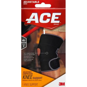 ACE Brand Adjustable Compression Knee Support, Moderate Support for Weak, Sore or Injured Joints, One Size Fits Most