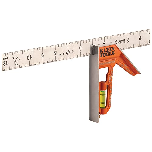 Buy now Klein Tools 935CSEL Combination Square Ruler for Electricians and Carpenters, Stainless Steel Double Sided Ruler, Bubble Level, Magnetic at indiglob india