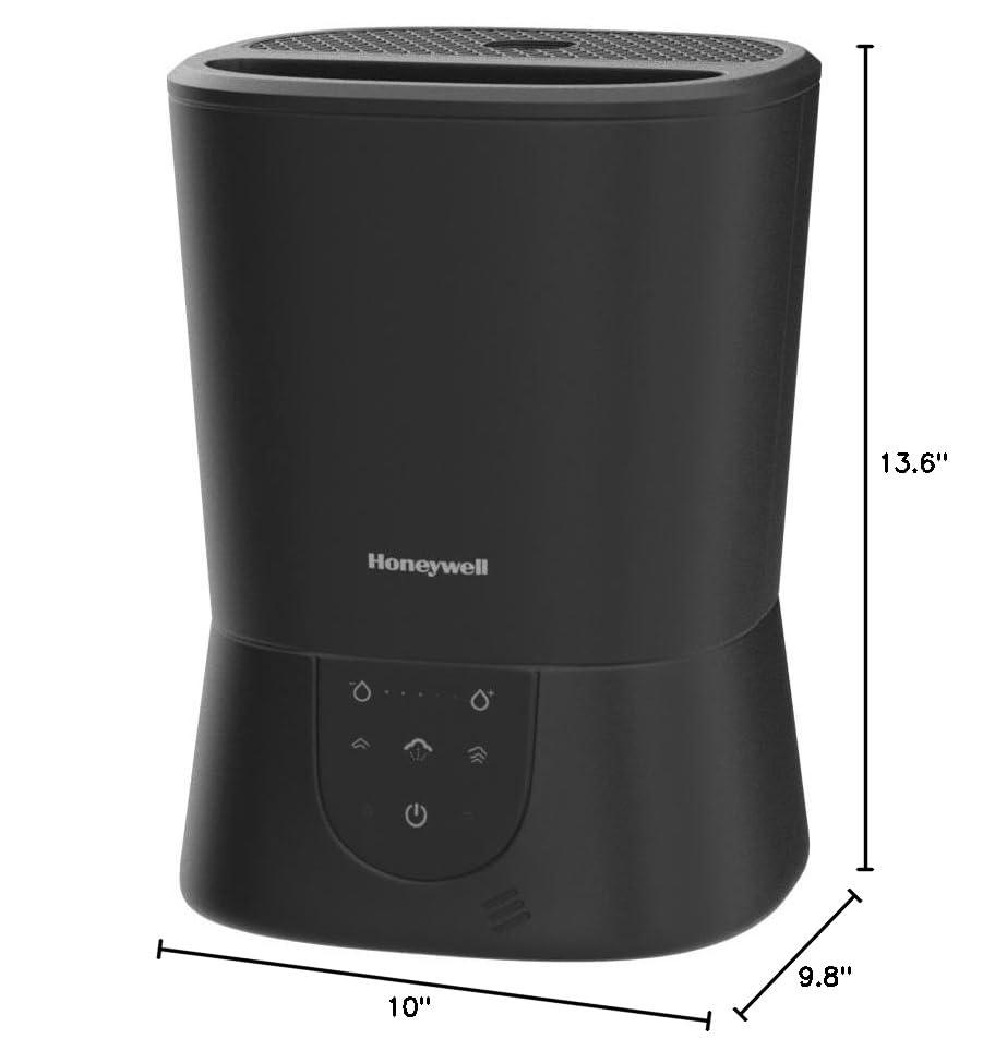 Buy now Honeywell Easy-to-Care Filter Free Warm Mist Humidifier, Medium Rooms, 1.5 Gallon Tank ƒ?? Humidistat for Bedroom, Home or Office Black at indiglob india
