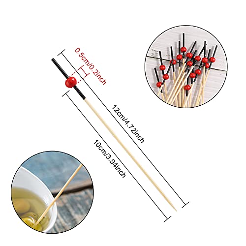 Buy now OOTSR 100 Pieces Cocktail Picks, 4.7 inch Red Fruit Toothpicks Sandwich Cocktail Picks for Wedding Party Appetizer Drink Martini Food Supplies Birthday Cake Party Snack Decorative at indiglob india