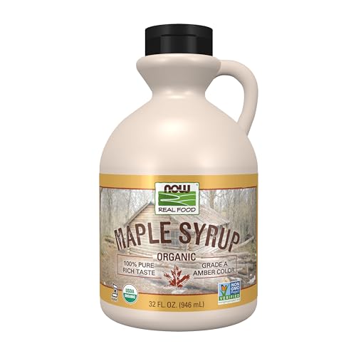 Buy now NOW Foods, Certified Organic Maple Syrup, Grade A Amber Color, 100% Pure, Light Delicate Flavor, Certified Non-GMO, 32-Ounce at indiglob india