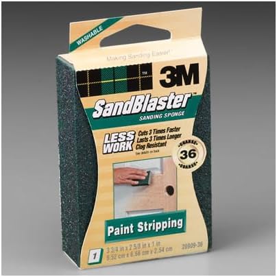 3M 20908-150 SandBlaster Bare Surfaces Sponge, 150-Grit