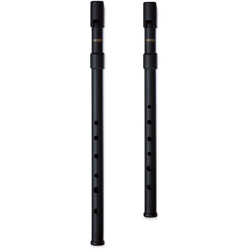 SMARTWOODI Set of 2 Irish Whistles Matte Black Key of C & D ABS