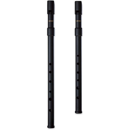 SMARTWOODI Set of 2 Irish Whistles Matte Black Key of C & D ABS