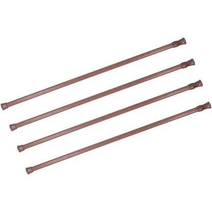 Tension Rods, 4 Pack 15.7-28 Inches Adjustable Spring Steel Cupboard Bars Tension Curtain Rod Shower Rod Extendable Width