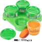 Buy now Glass Baby Food Storage Containers (4 Pk) - 2oz Jars in Stackable Storage Tray w Tight Interlocking Base- Dry-Erase Marker Labeling- Microwave Freezer Dishwasher Safe- Babyfood Breast Milk, Gift at indiglob india