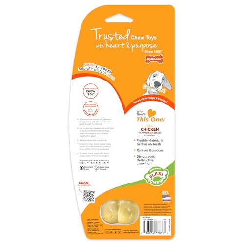 Buy now Nylabone Original Bone Flexi Chew Toy for Dogs, Flexible Dog Toys for Moderate Chewers, Chicken Flavor, Large/Giant, 1 Count at indiglob india