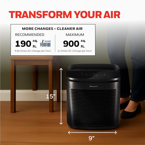 Buy now Honeywell PowerPlus HEPA Air Purifier for Home, 968 Ft?ý Rooms in 1 hour, Reduces Allergens, Dust, Pollen, Smoke, Pet Dander, Odors, Black, HPA3100 at indiglob india