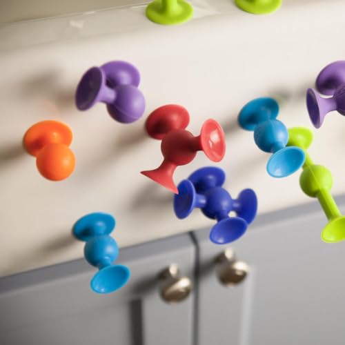 Buy now Fat Brain Toys Squigz Deluxe Set - 50-Piece Suction Construction Toys, Suction Bath Toys, Sensory Toys for Kids 3 and Up at indiglob india