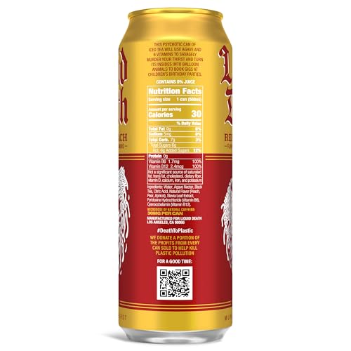 Buy now Liquid Death Iced Tea - Blueberry Buzzsaw (Blueberry-Flavored Black Tea), Less Sugar*, Boost of Caffeine, B Vitamins, No Artificial Sweeteners, 12 Fl Oz (Pack of 12) at indiglob india
