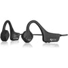 Bone Conduction Headphones Bluetooth, Wireless Open-Ear Headset with Microphones,Titanium Lightweight Sweat Resistant, Answer Phone Call Sports Earphones for Running Hiking Bicycling - Black