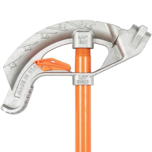 Buy now Klein Tools 51607 Aluminum Conduit Bender Full Assembly, 3/4-Inch EMT, 1/2-Inch Rigid, Wide Foot Pedal, Benchmark Symbols and Angle Setter at indiglob india