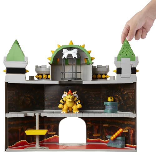 Buy now Super Mario Nintendo Deluxe Bowser's Castle Playset with 2.5" Exclusive Articulated Bowser Action Figure, Interactive Play Set with Authentic in-Game Sounds at indiglob india