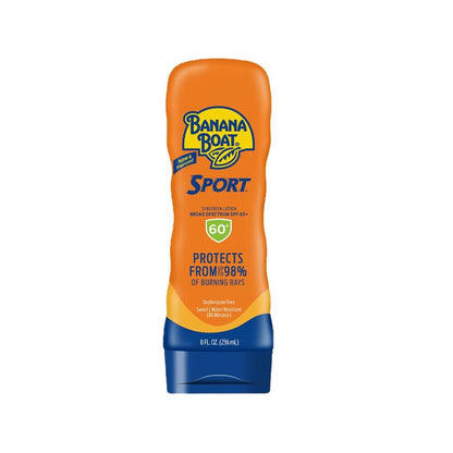 Banana Boat Sport Ultra SPF 60 Sunscreen Lotion, 8oz, Banana Boat SPF 60 Lotion, Oxybenzone Free, High SPF , Water-Resistant Sunscreen, 8oz