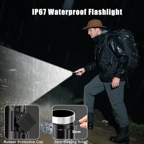 Buy now Goreit Super Bright LED Flashlight - 30W Output for 20000 Lumens & 3937ft Beam, USB-C Rechargeable with 12H Runtime, IP67 Waterproof Powerful Handheld Linternas for Home, Camping, Hiking, Emergency at indiglob india