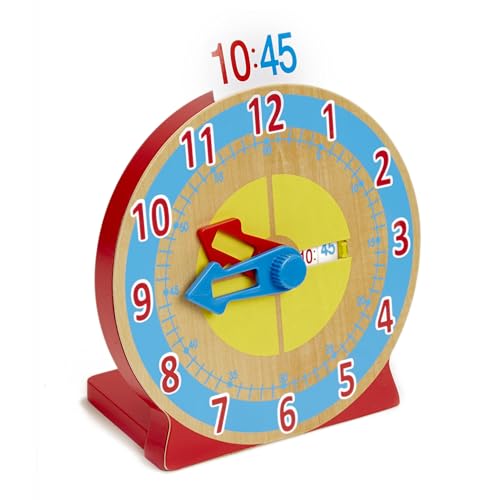 Buy now Melissa & Doug Turn & Tell Wooden Clock - Educational Toy with 12+ Reversible Time Cards at indiglob india