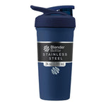 Buy now BlenderBottle Strada Shaker Cup Insulated Stainless Steel Water Bottle with Wire Whisk, 24-Ounce, Black Strada Flip Navy at indiglob india
