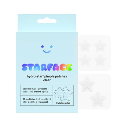 Starface Party Pack BIG PACK Hydro-Stars, Colorful Hydrocolloid Pimple Patches, Absorb Fluid and Reduce Redness, Cute Star Shape (96 Count)